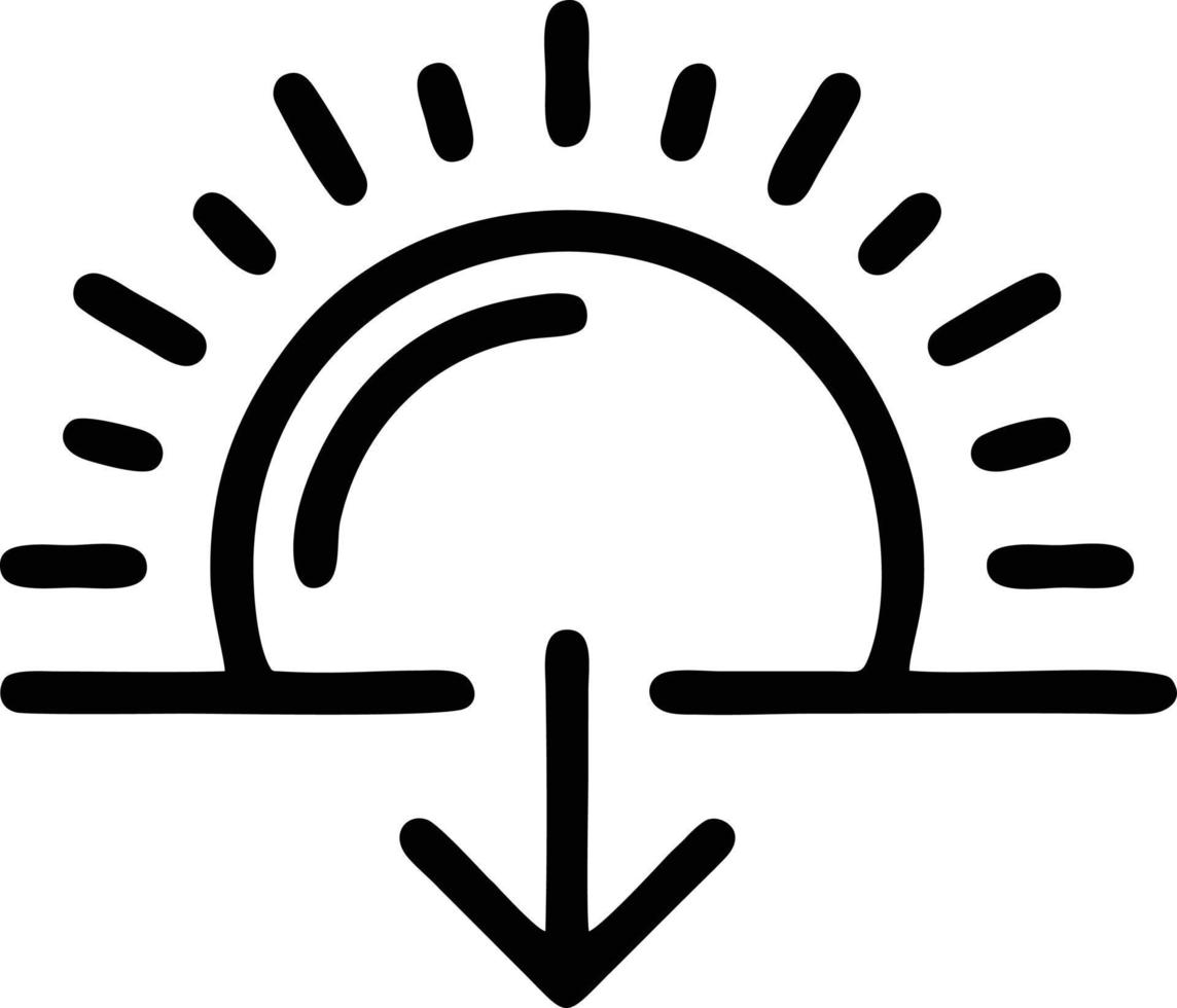 icono de sol en fondo blanco, ilustración del símbolo de icono de sol en negro sobre fondo blanco vector