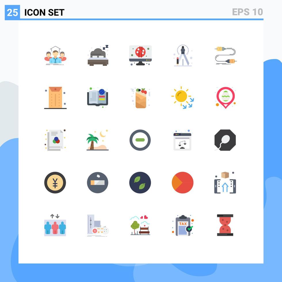 25 Flat Color concept for Websites Mobile and Apps marketing communication digital buzz creative Editable Vector Design Elements