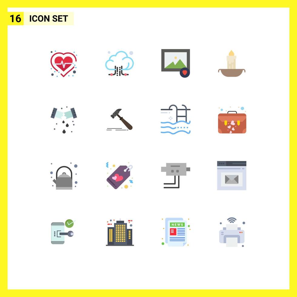 paquete de iconos de vectores de stock de 16 signos y símbolos de línea para fugas de fontanero paquete editable de elementos creativos de diseño de vectores