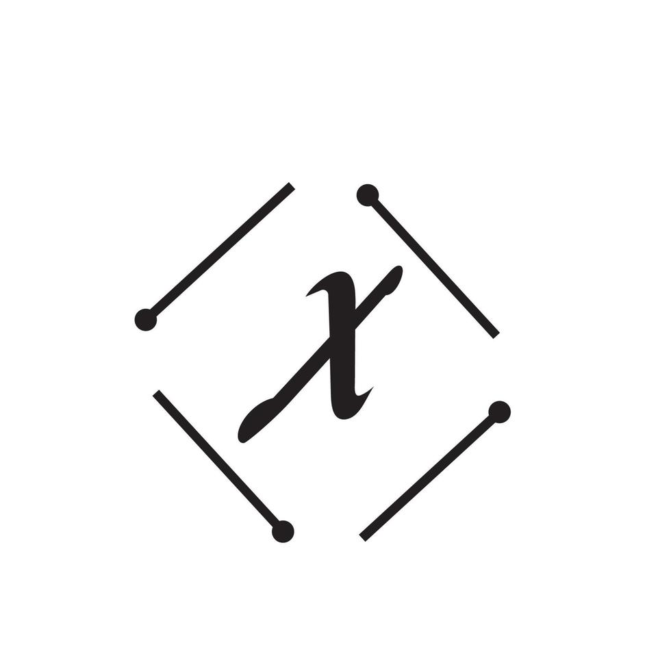 plantilla de diseño de logotipo de vector de unidad abstracta corporativa empresarial de letra x