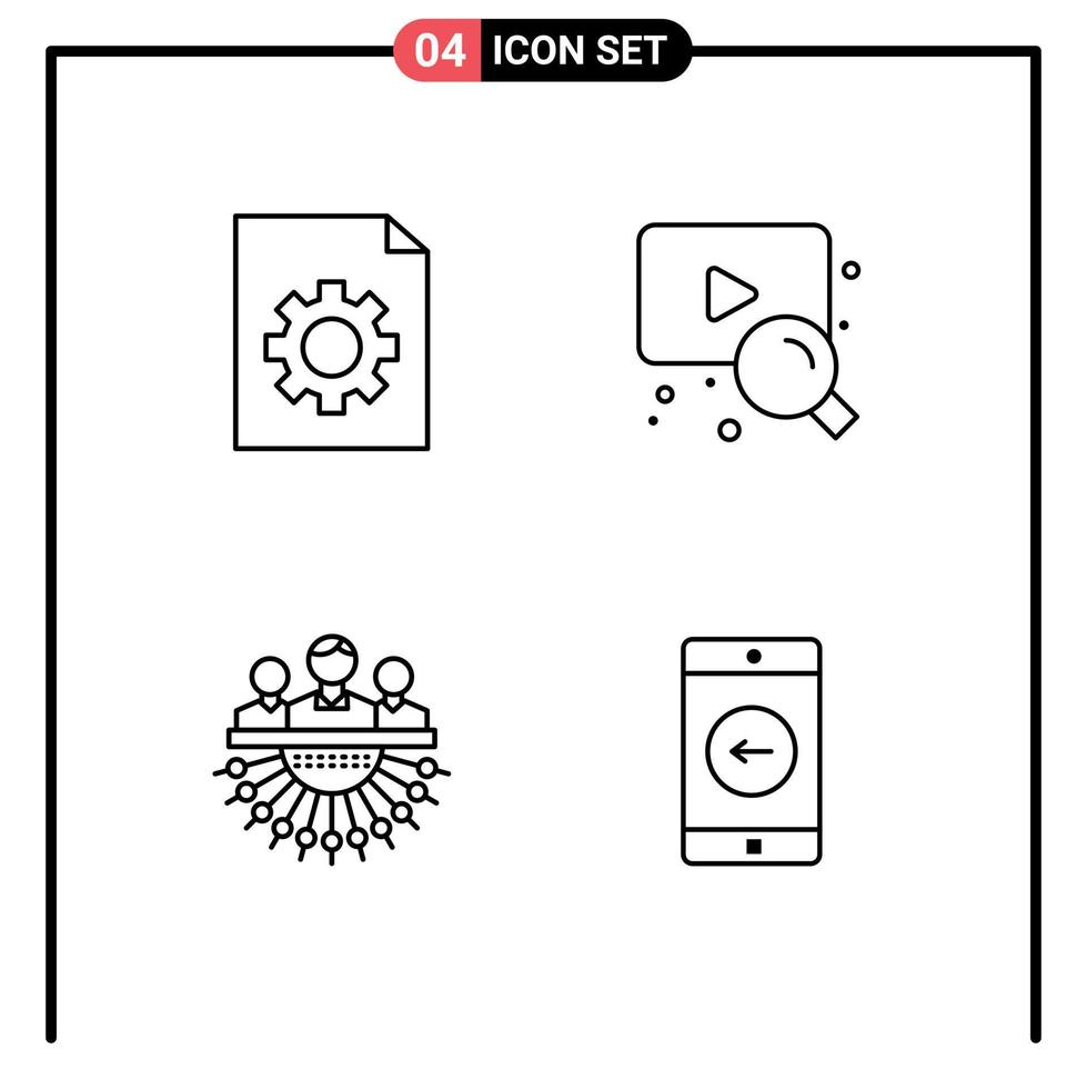 Universal Icon Symbols Group of 4 Modern Filledline Flat Colors of control management web allocation application Editable Vector Design Elements