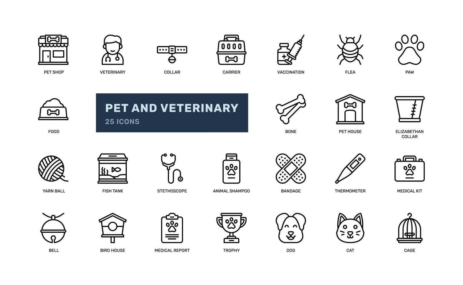 veterinary and pet healthy animal love care healthcare medical detailed outline icon. simple vector illustration