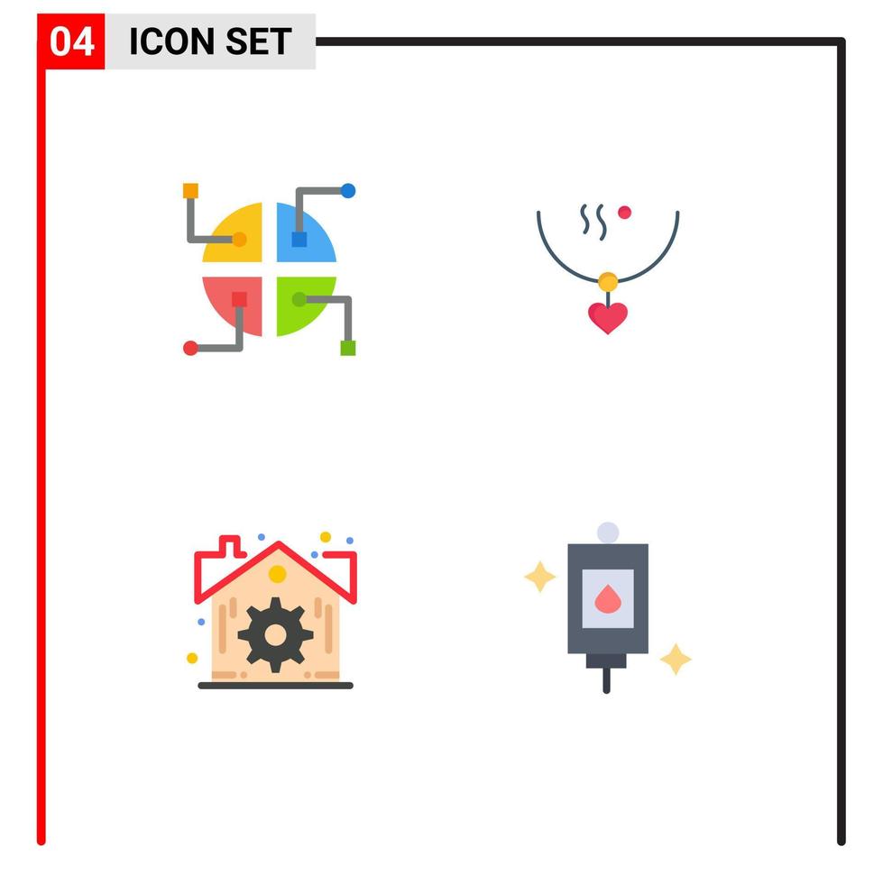 Universal Icon Symbols Group of 4 Modern Flat Icons of construction real amulet party bag Editable Vector Design Elements