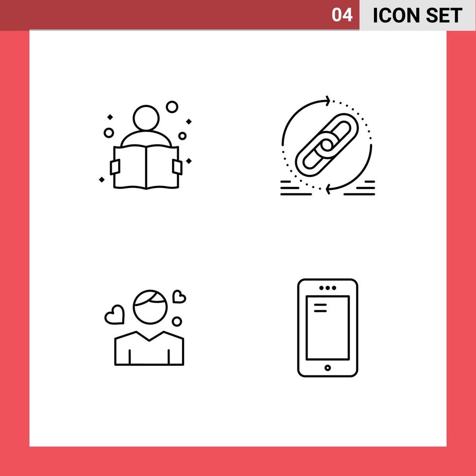 4 Creative Icons Modern Signs and Symbols of education man study web avatar Editable Vector Design Elements