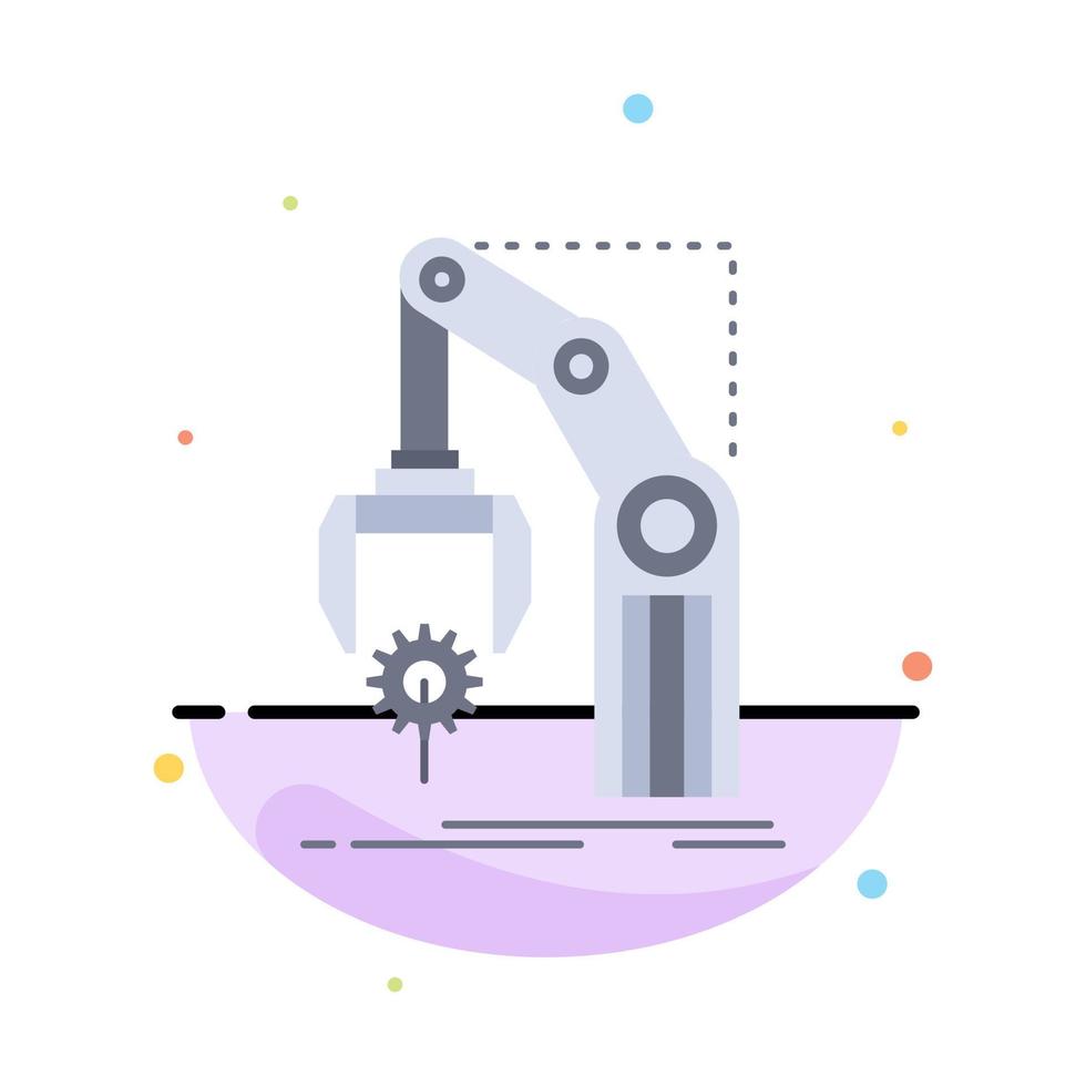 Automation factory hand mechanism package Flat Color Icon Vector