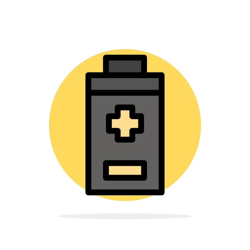 Battery Minus Plus Abstract Circle Background Flat color Icon vector