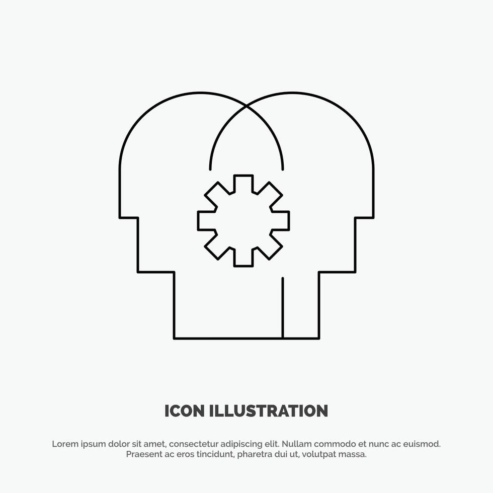 Brain Control Mind Setting Line Icon Vector