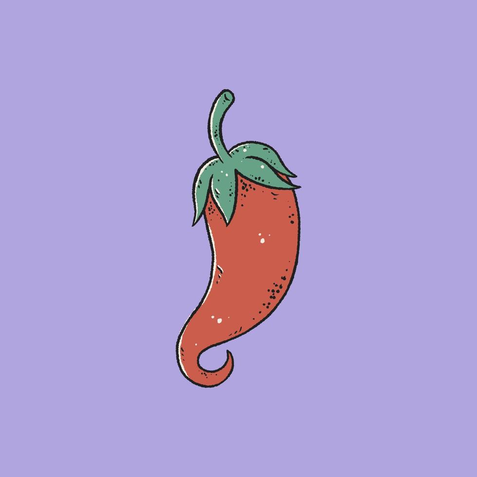 red chili vintage illustration vector