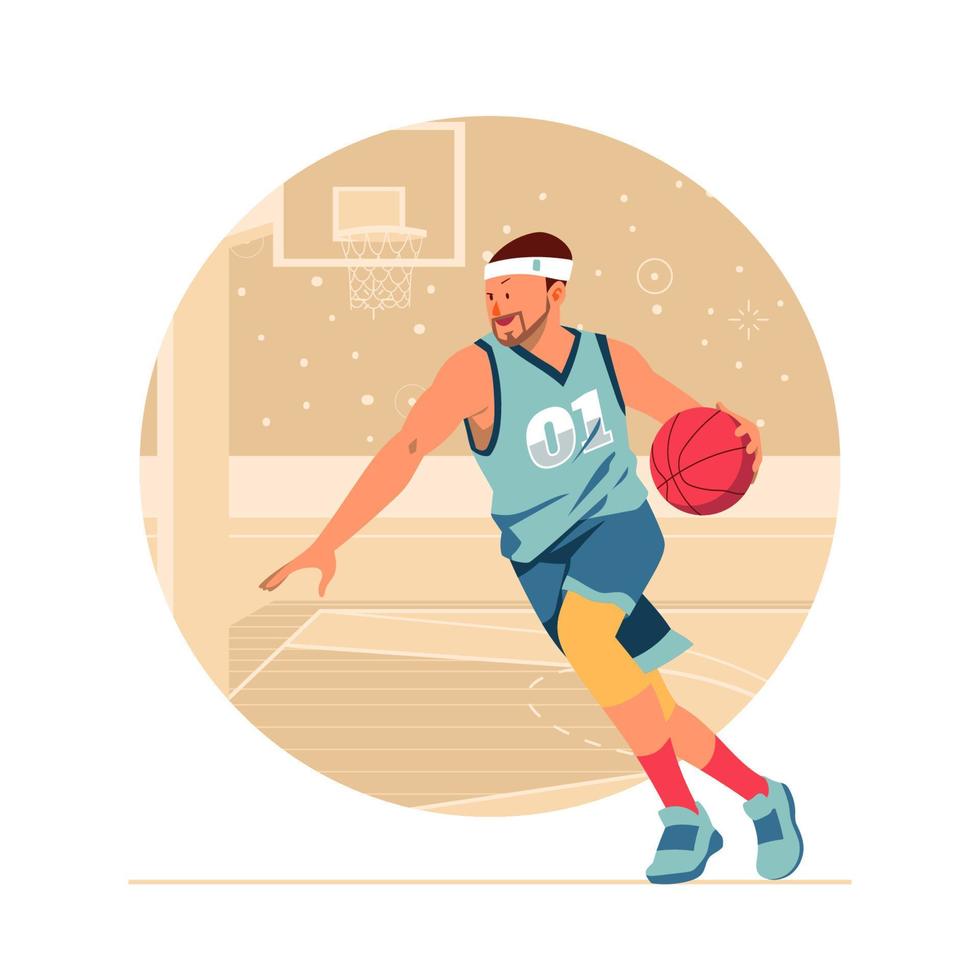 jugador de baloncesto masculino vector