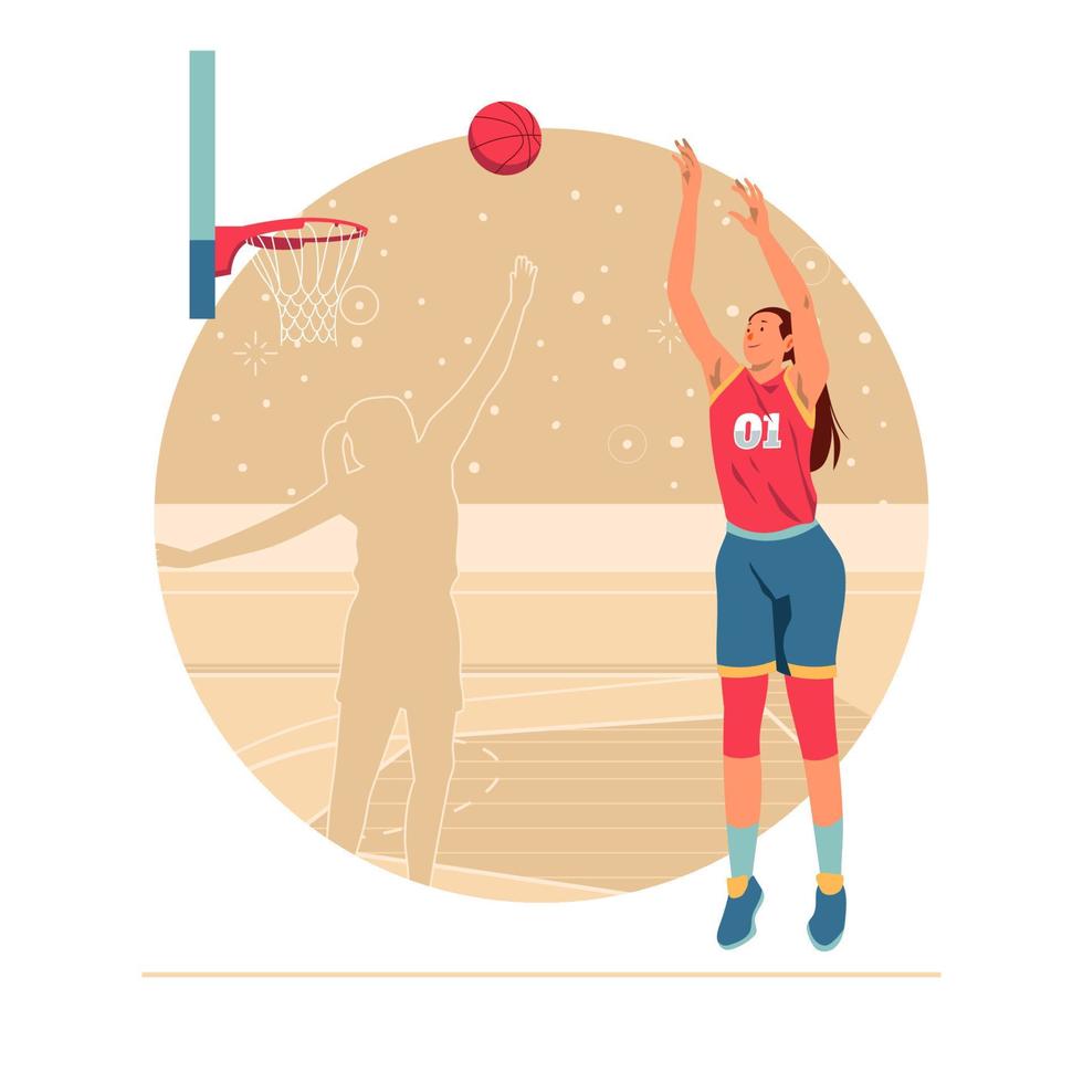 jugador de baloncesto femenino vector