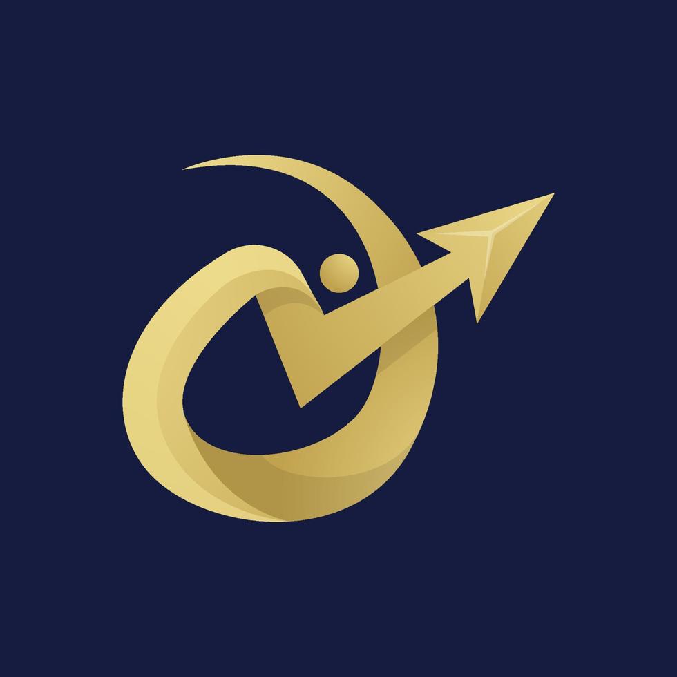 Luxury Abstract People Logo Design Template vector