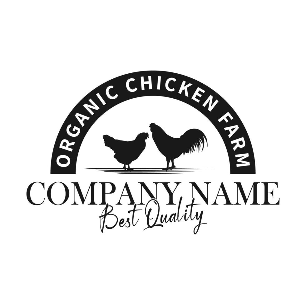 Chicken farm logo vector illustration vintage logo design