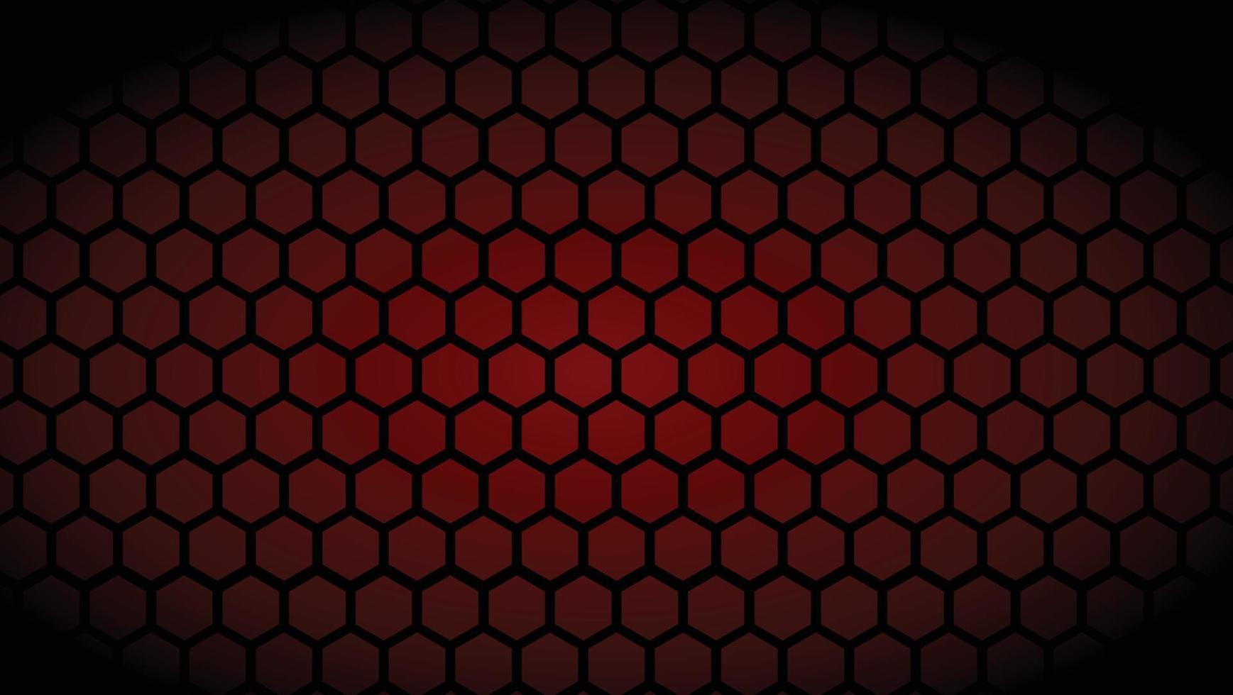 Abstract red light hexagon line in black modern luxury futuristic background vector illustration.