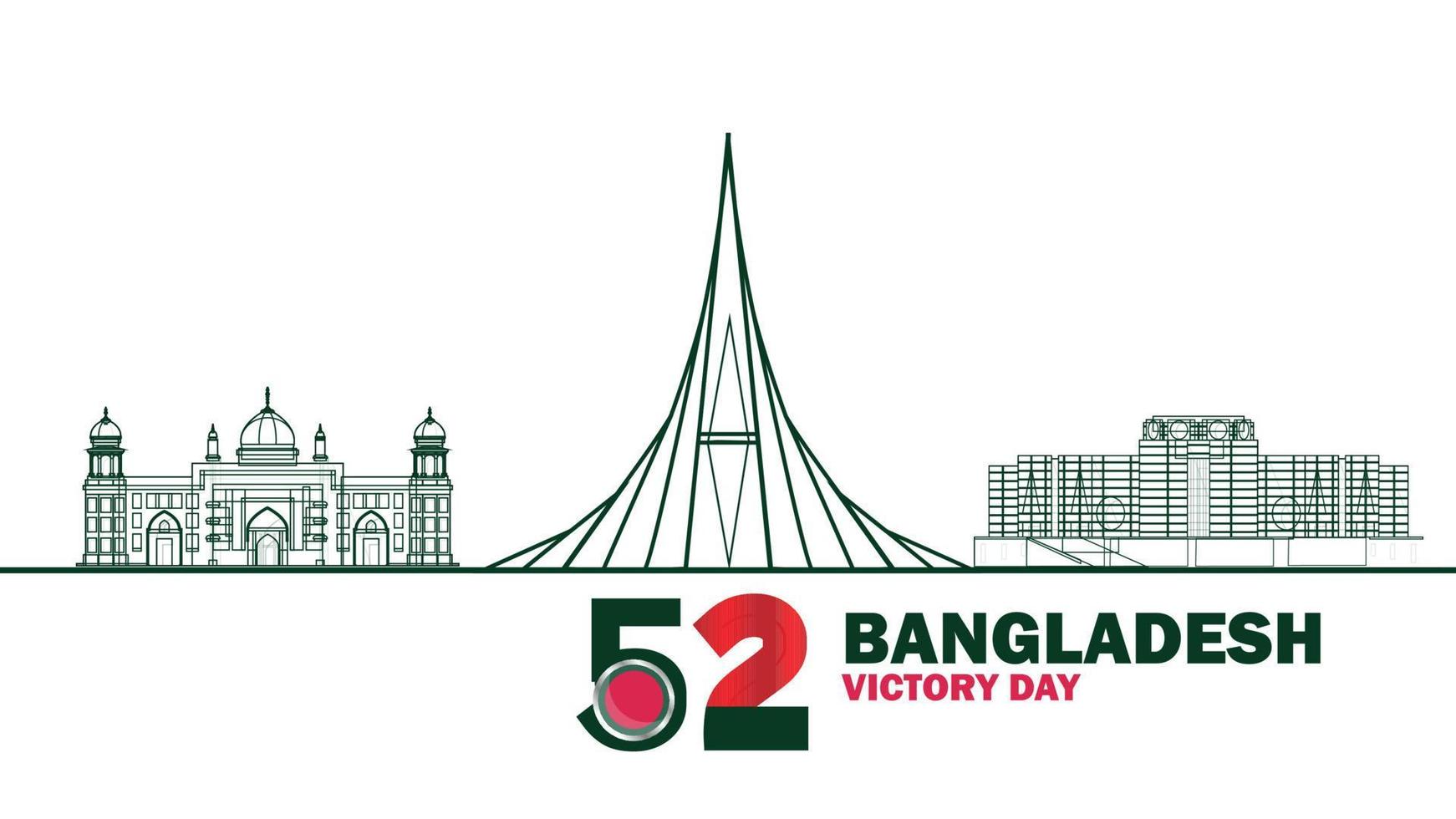 16 December Bangladesh victory day illustration Free Vector