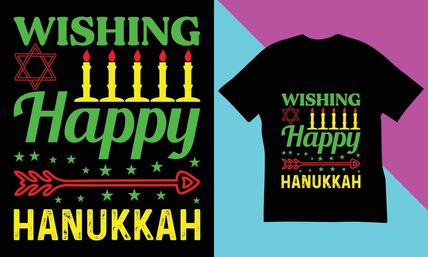 Hanukkah T-Shirt Design. vector
