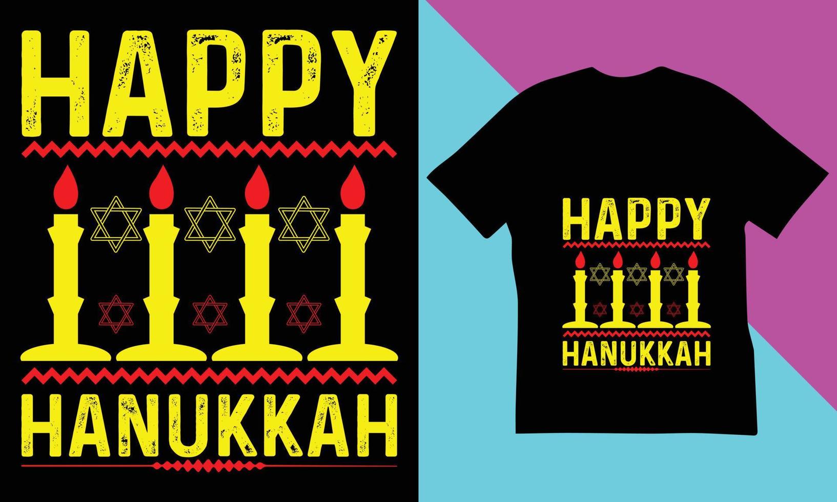 Hanukkah T-Shirt Design. vector