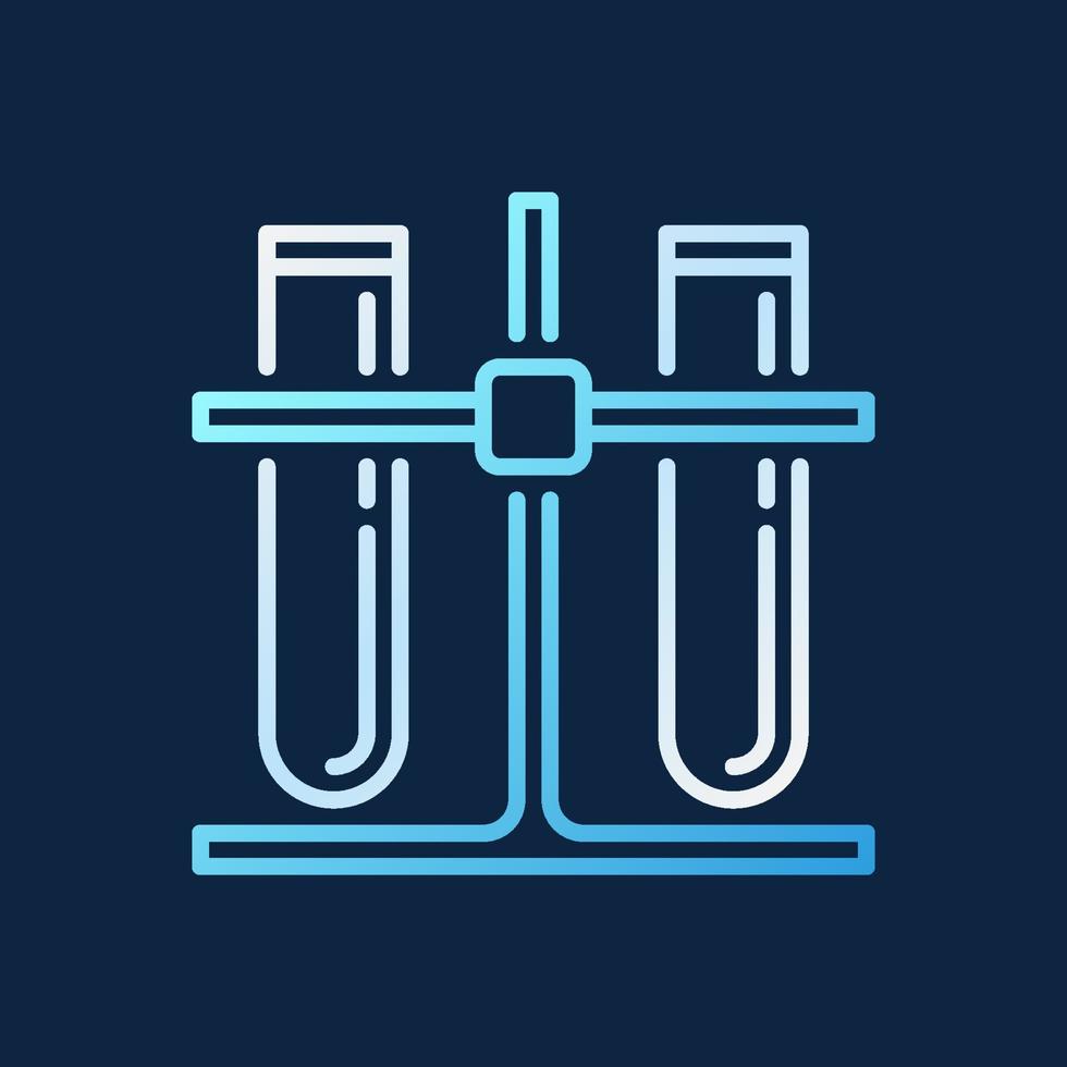 Two Test-Tubes on rack vector linear colored concept icon