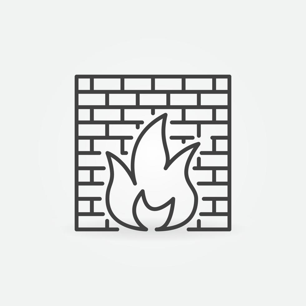 Computer firewall vector concept icon in outline style