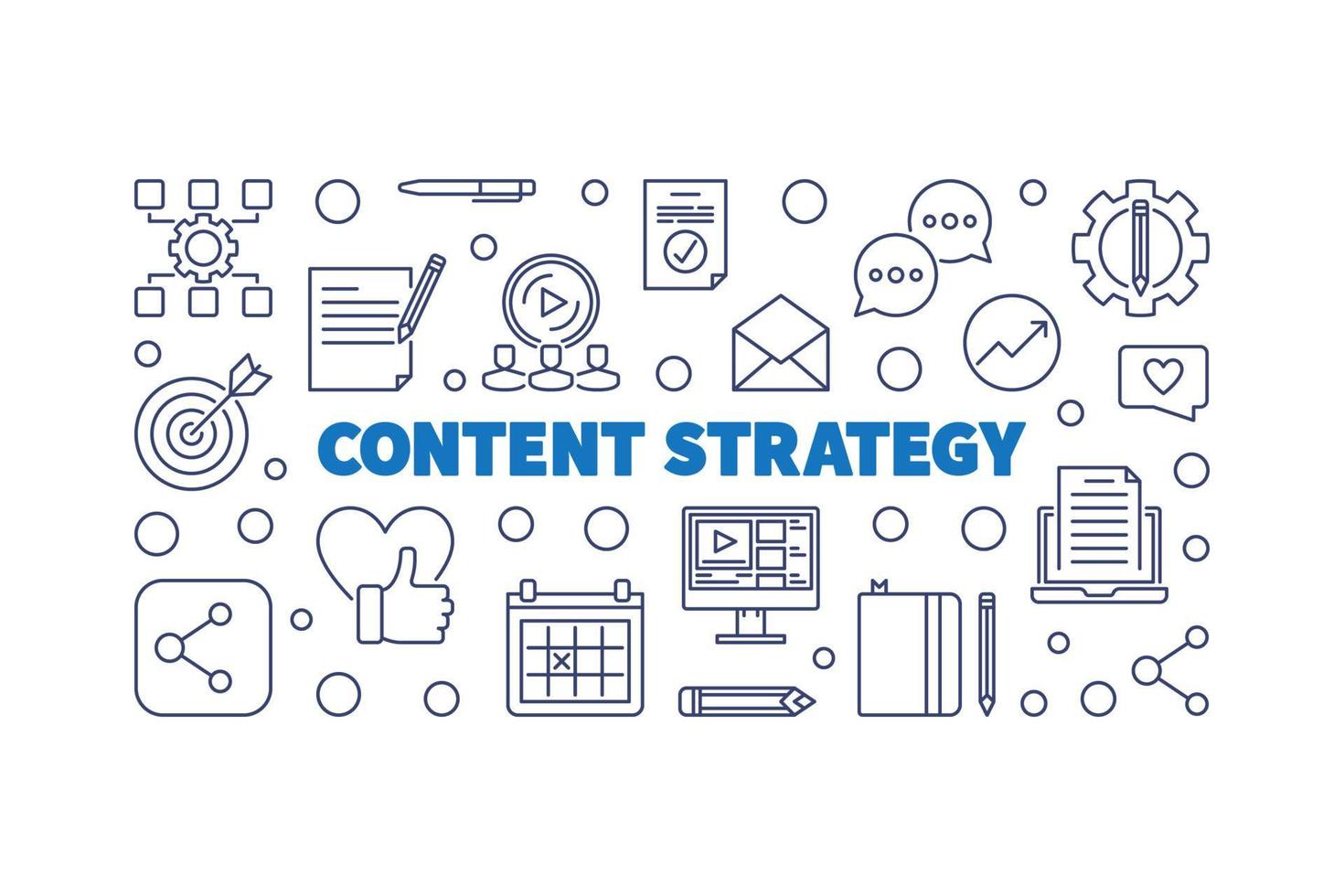 Content Strategy vector concept outline horizontal illustration
