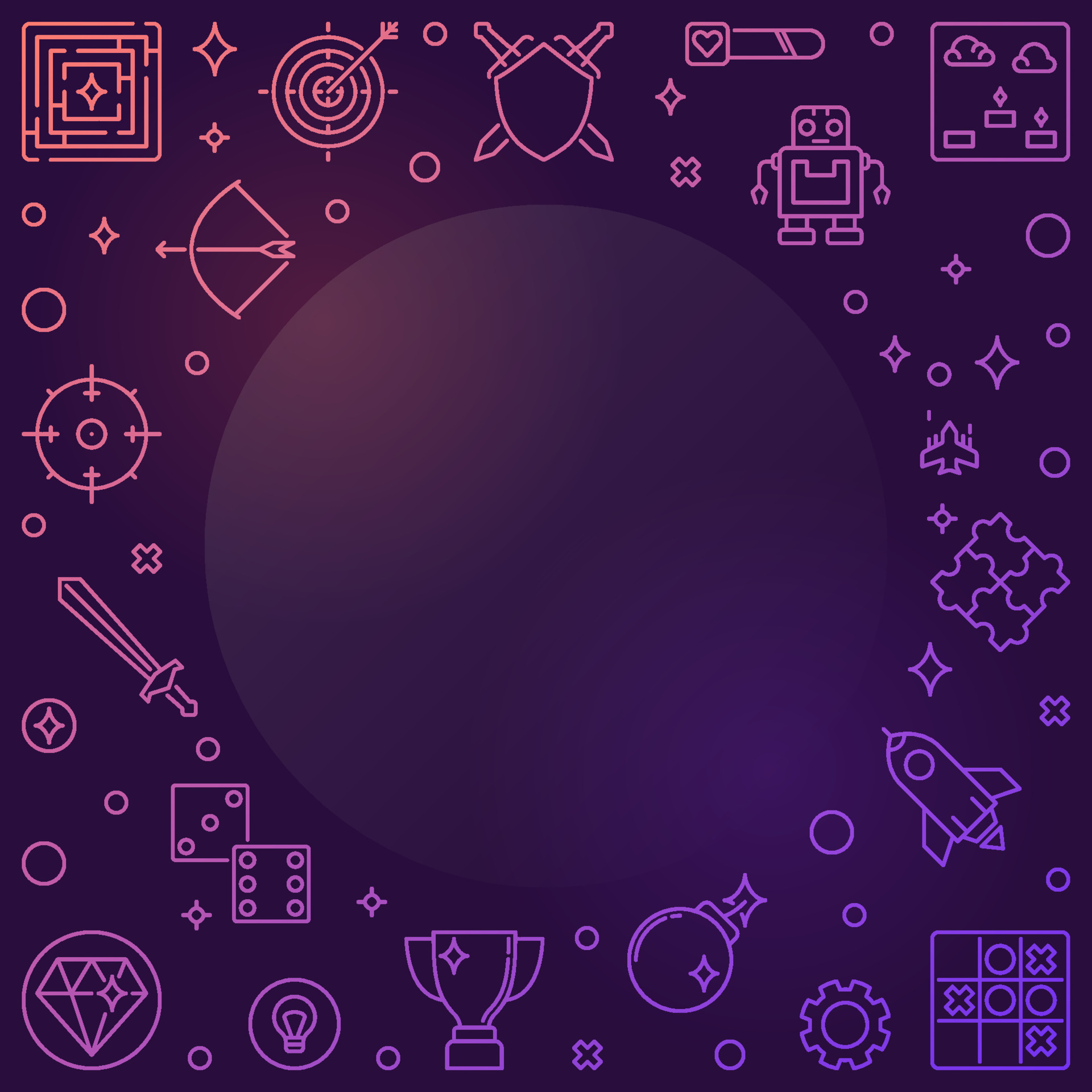 Video Games colorful outline frame. Vector Game illustration 14761639