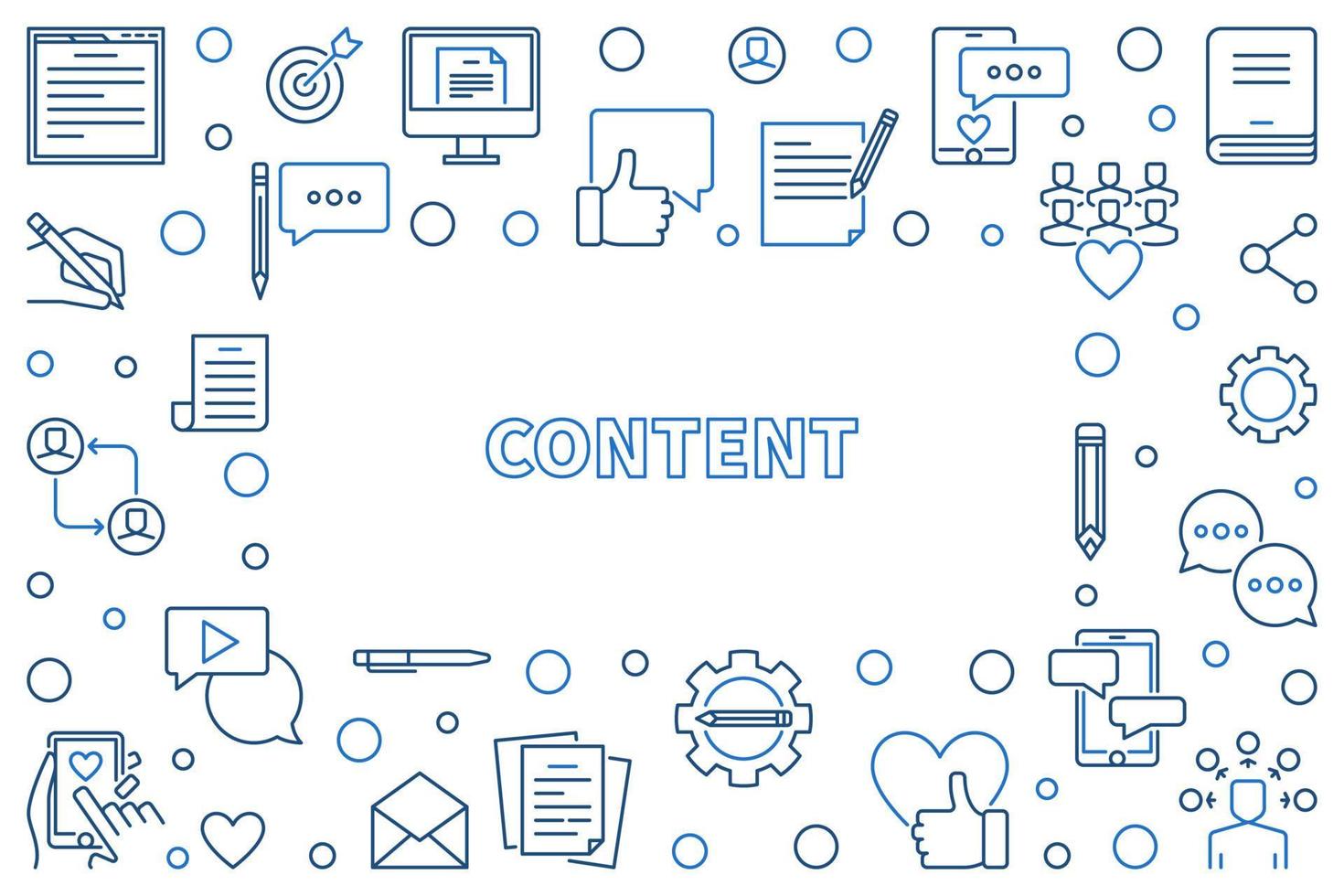 Content concept thin line frame or banner. Vector illustration