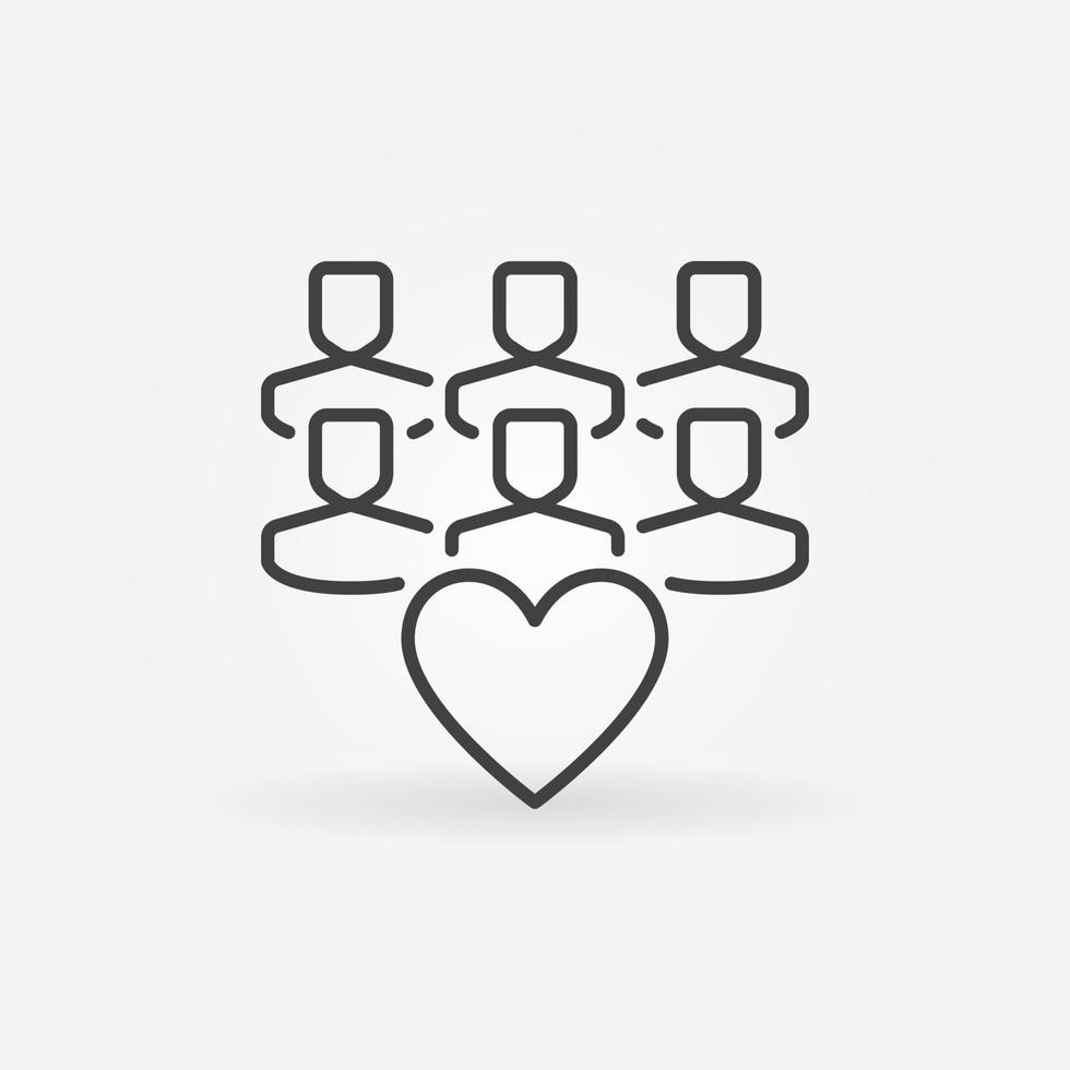 Followers or Audience vector concept icon in thin line style