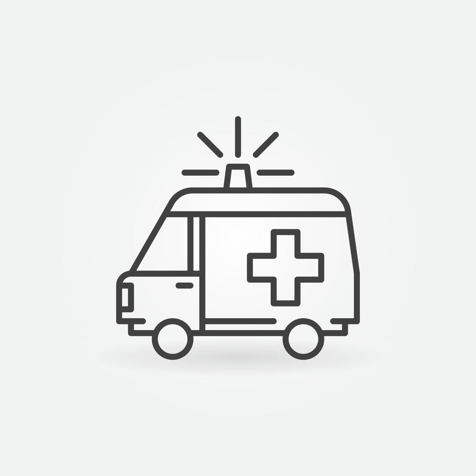 Ambulance linear vector concept minimal icon
