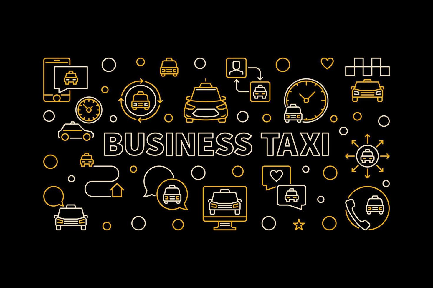 banner de contorno horizontal creativo de taxi de negocios de vector