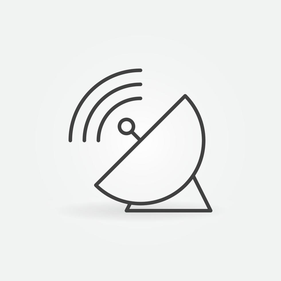 Satellite Dish with Signal outline vector concept icon