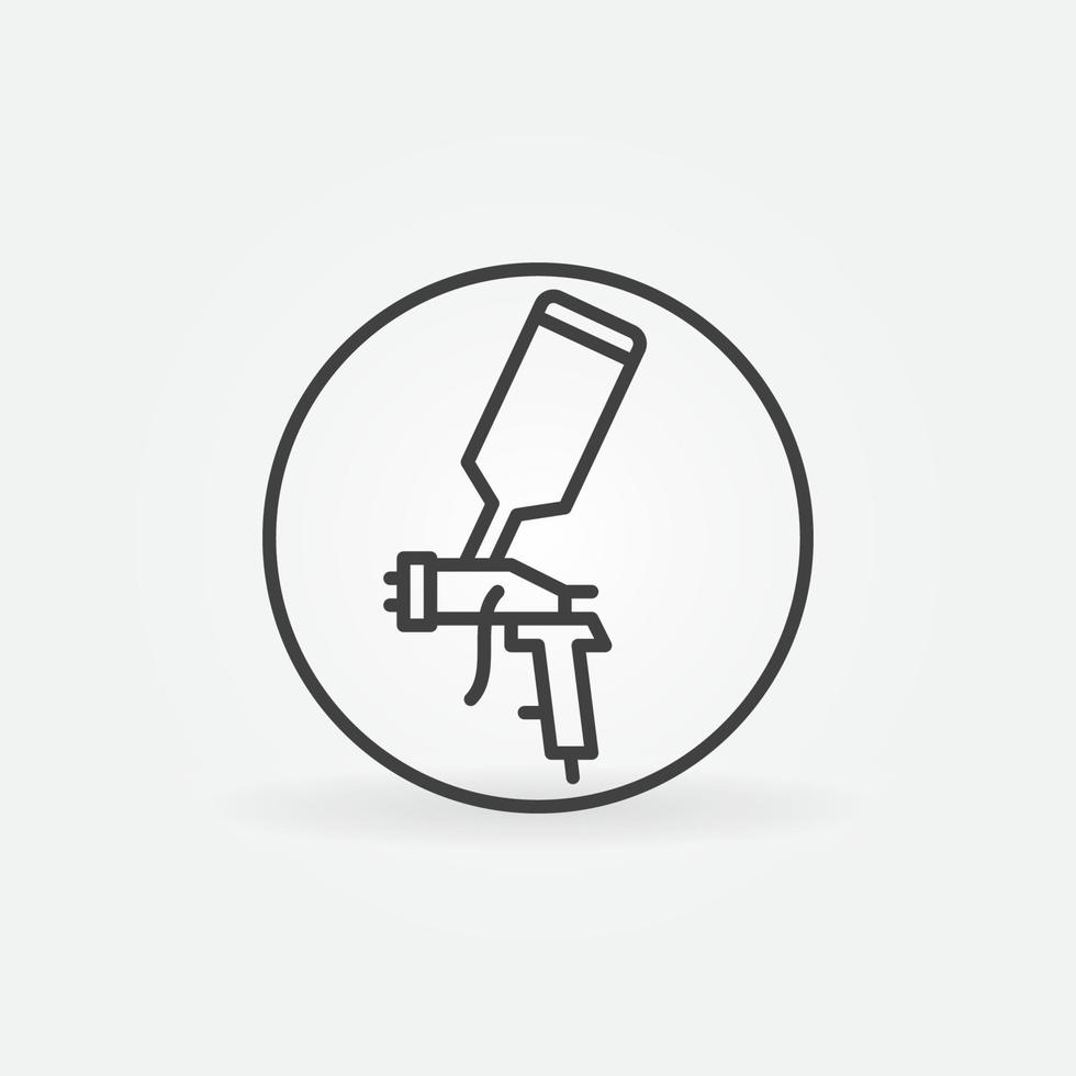 Circle with Spray Gun linear vector concept icon