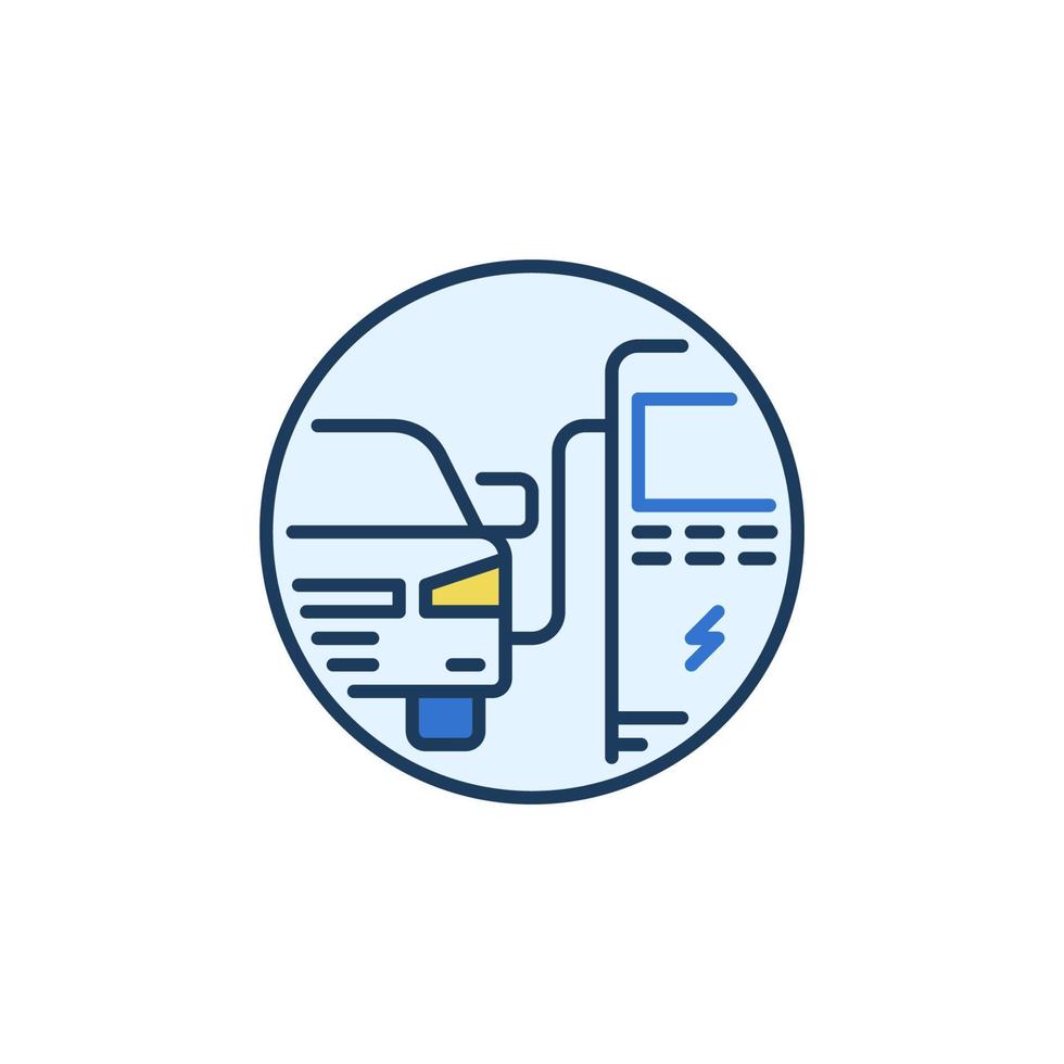 EV Charging vector concept round colored icon