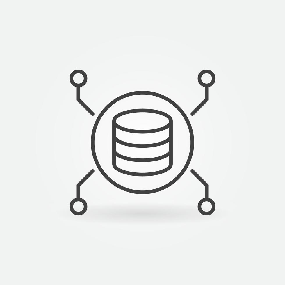Data Mining Technology linear vector concept icon