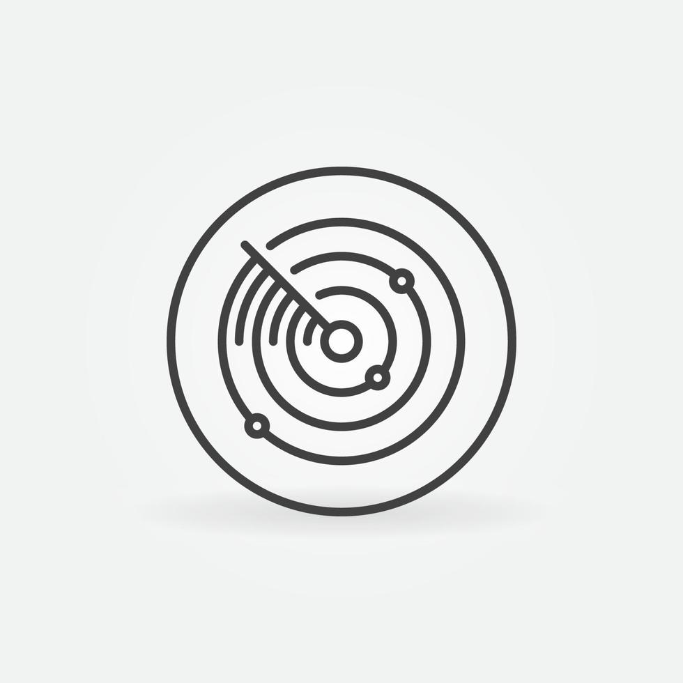 Radio Waves Detection System line icon. Radar vector sign