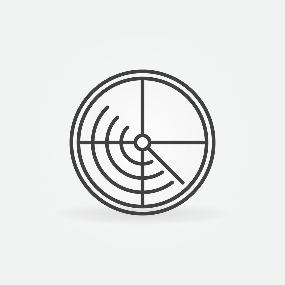 Radar line icon. Scan linear vector concept round symbol