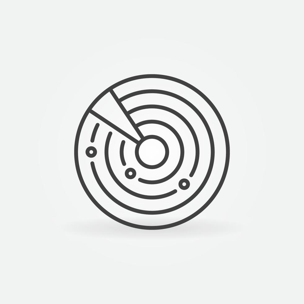 Outline Radar Display vector concept round icon