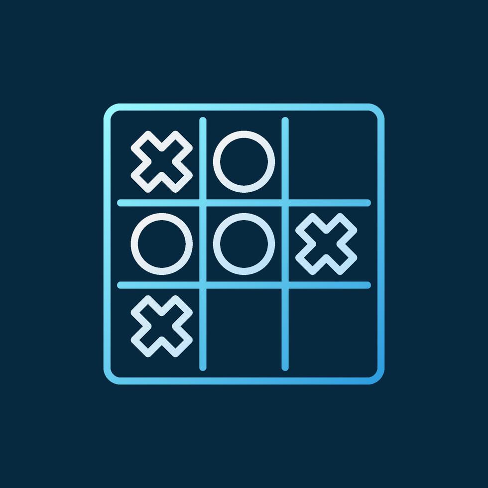 Noughts and Crosses colored linear icon. Tic Tac Toe symbol vector