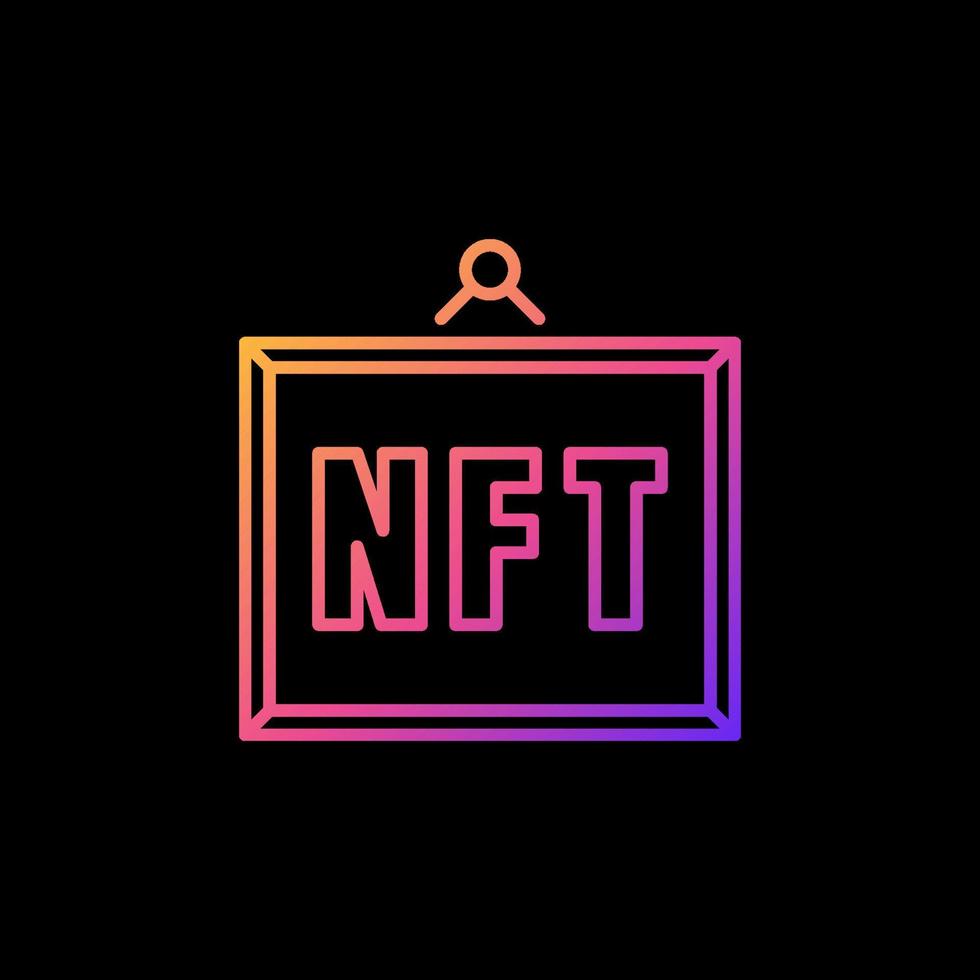 NFT Artwork line colorful icon. Framed Picture vector symbol