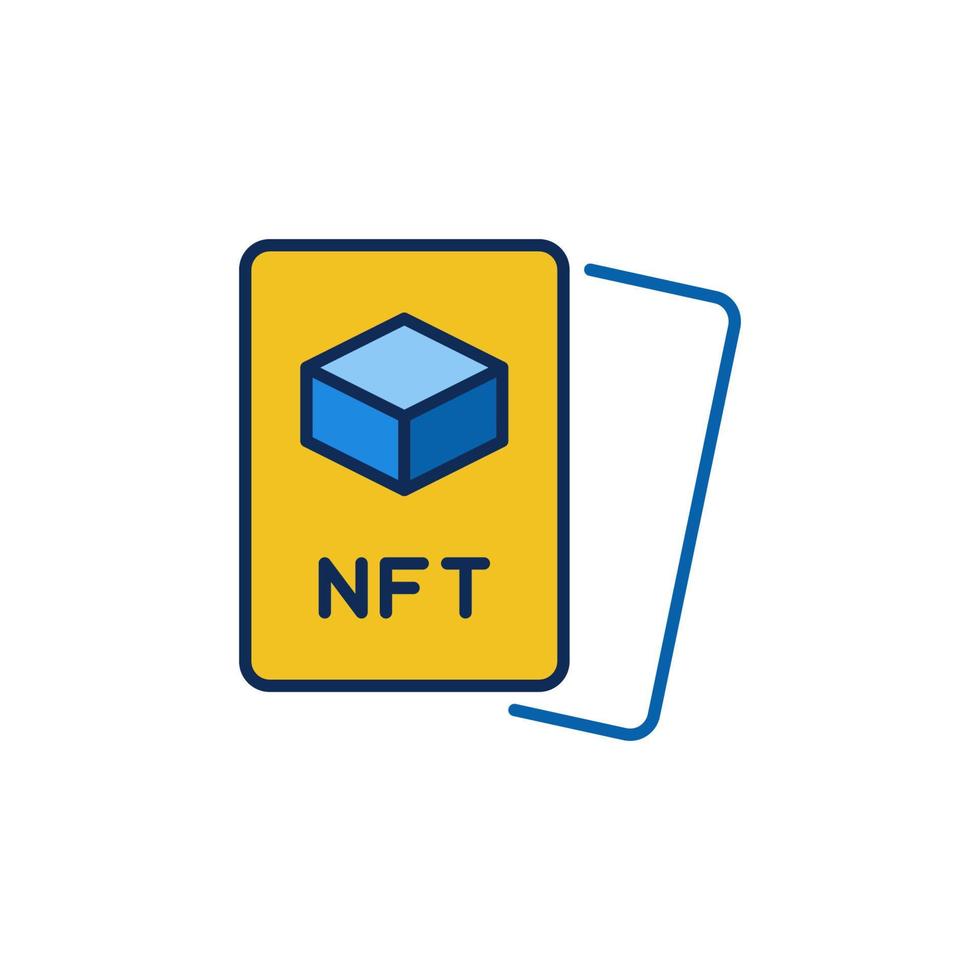 NFT Non-fungible Token Cards vector concept colored icon