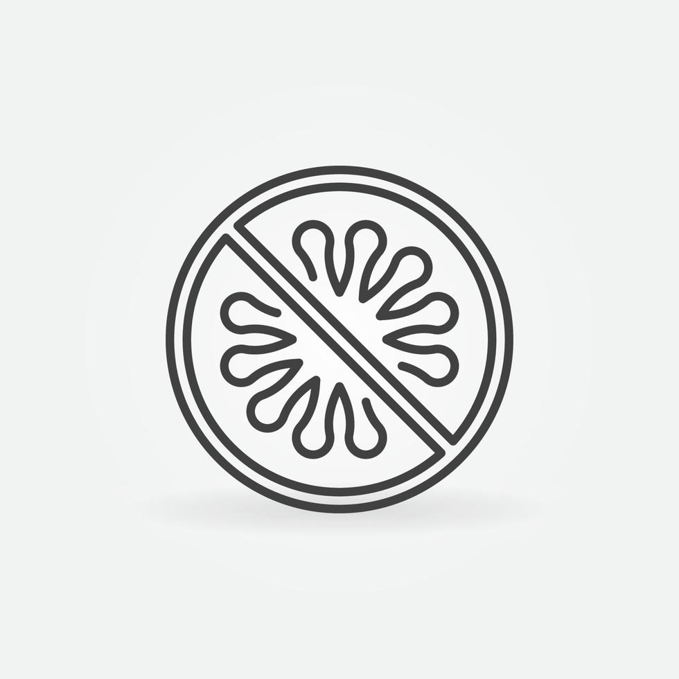 Stop Microbe, virus or bacteria vector concept outline icon