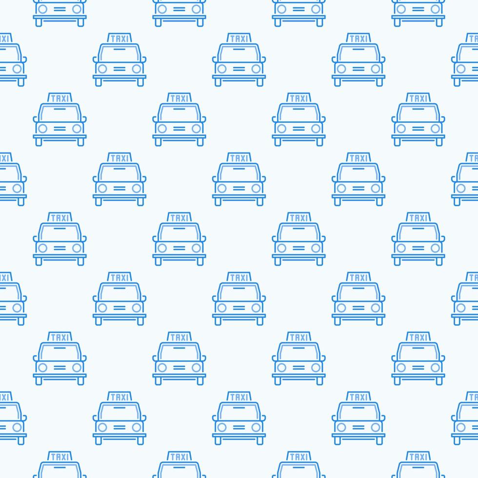 Vector seamless pattern with taxi vehicle outline icon
