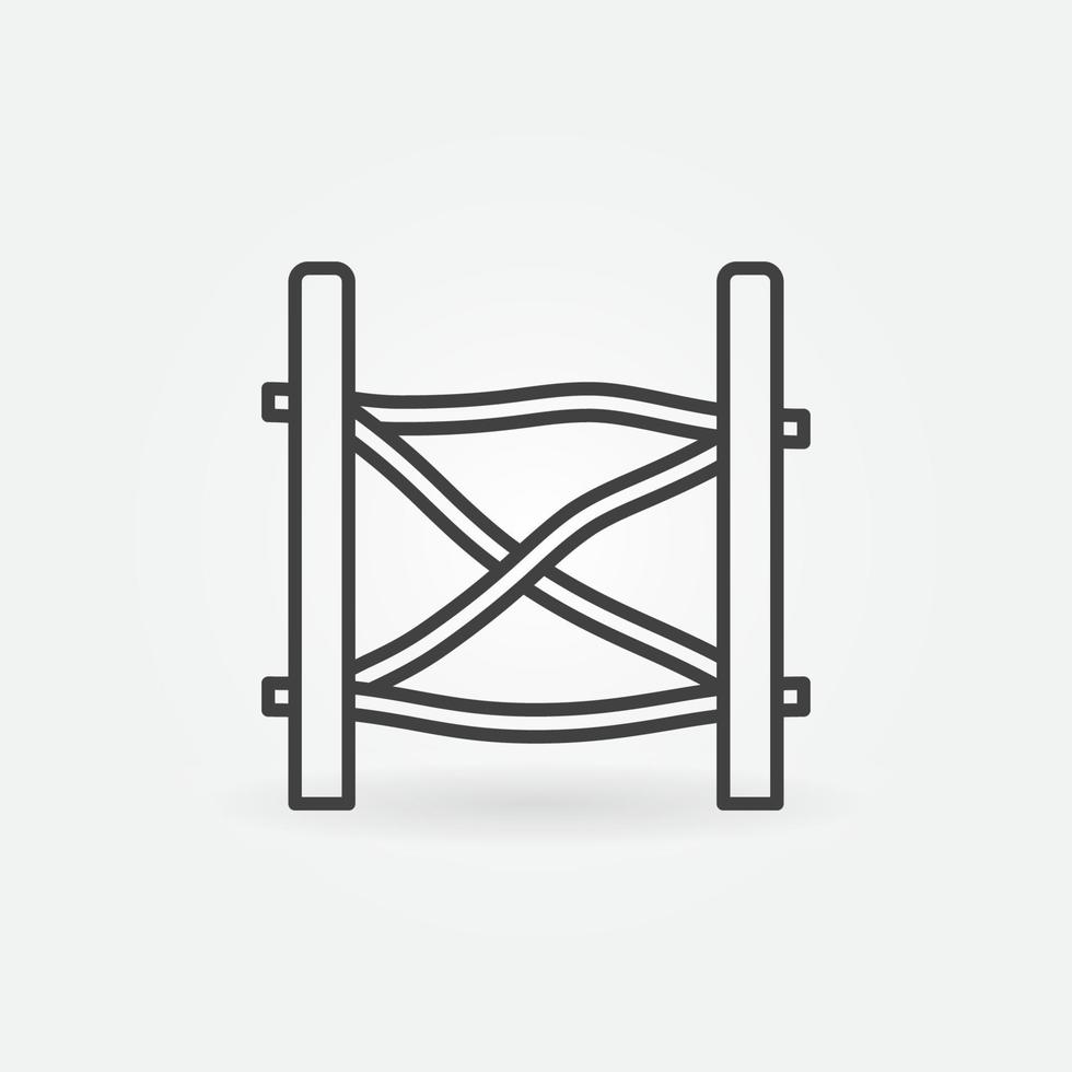 Farm Fencing vector thin line concept icon