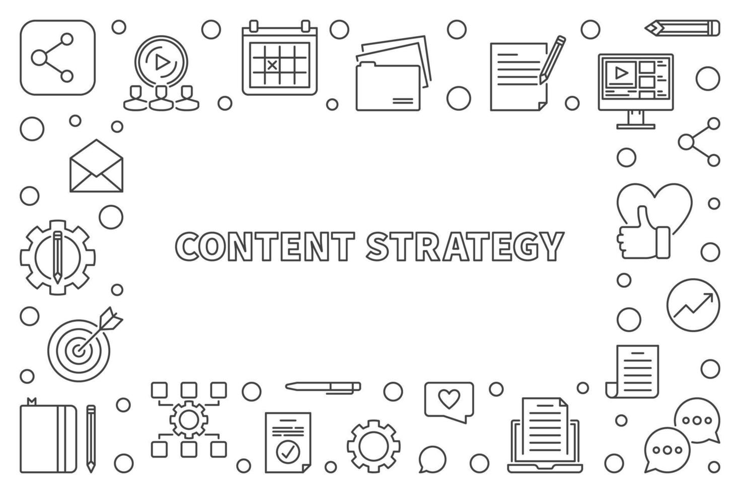 Content Strategy concept outline frame. Vector illustration