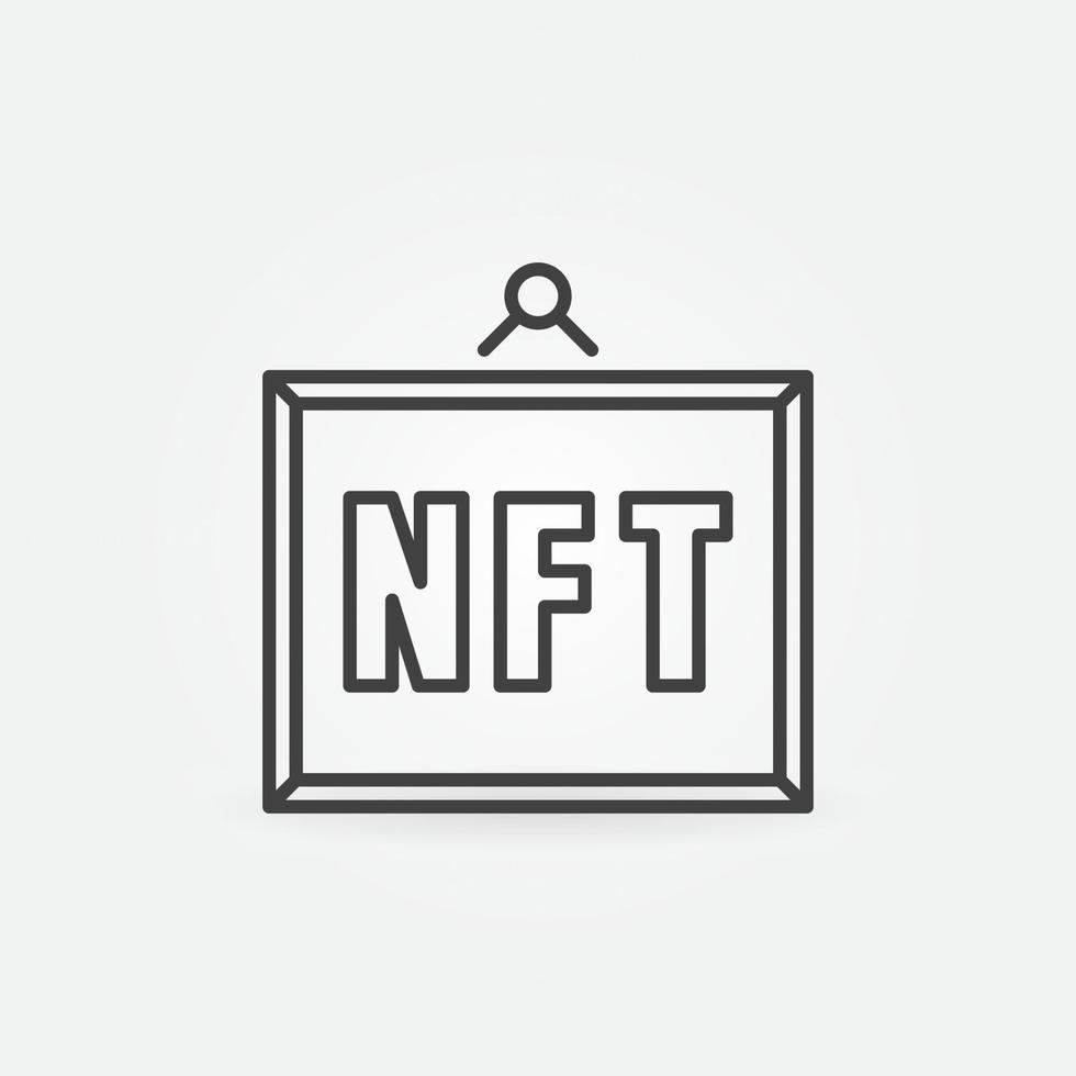 NFT Artwork line icon. Non-fungible Token Framed Picture linear sign vector