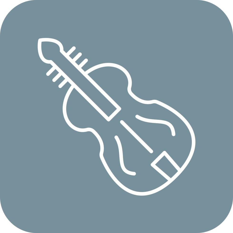 Violin Line Round Corner Background Icons vector