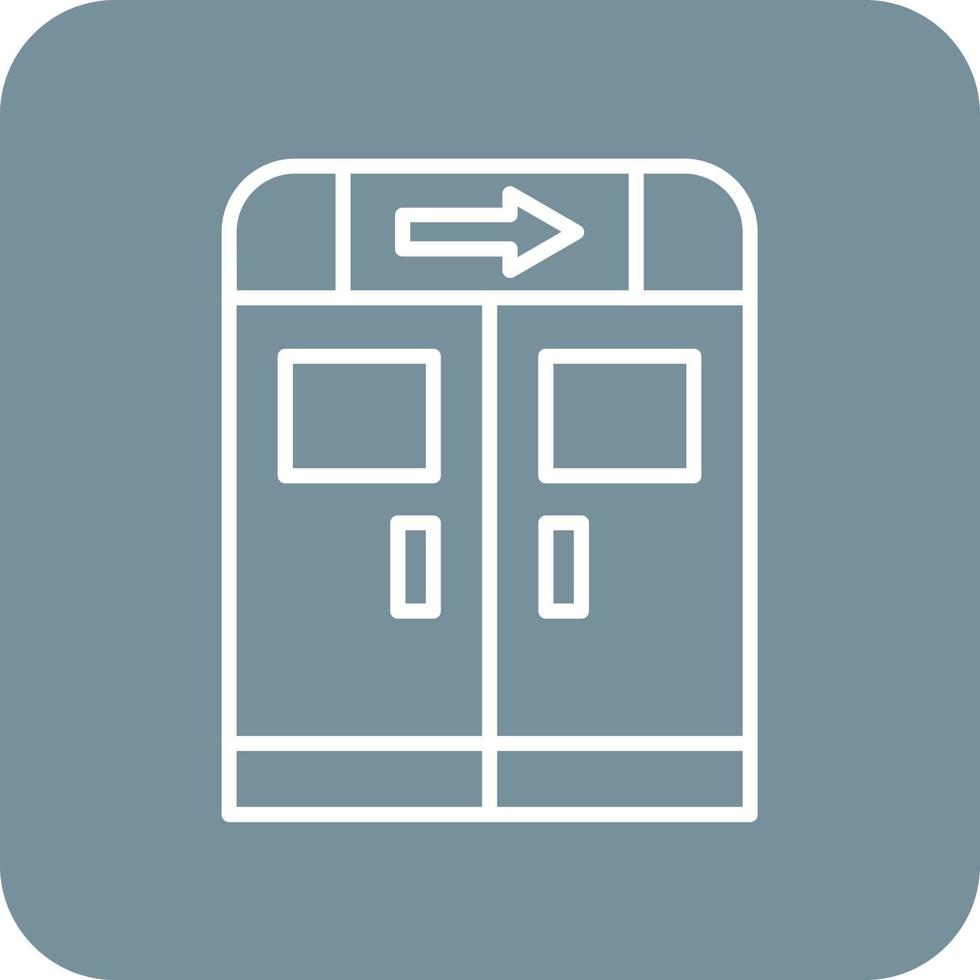 Emergency Exit Line Round Corner Background Icons vector