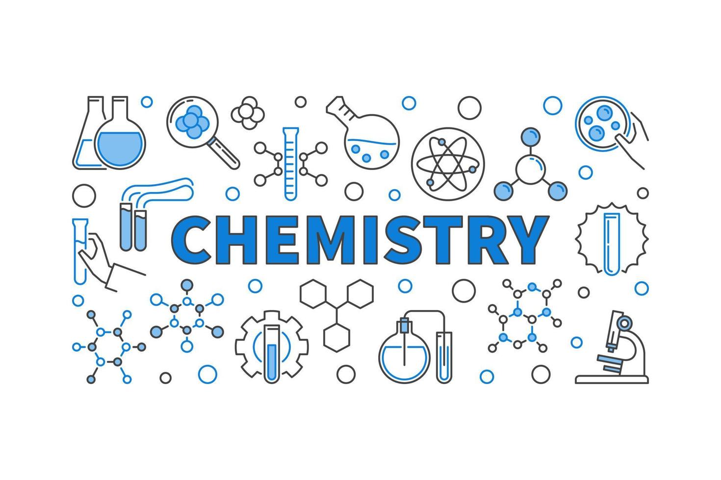 banner horizontal de vector moderno de concepto de química