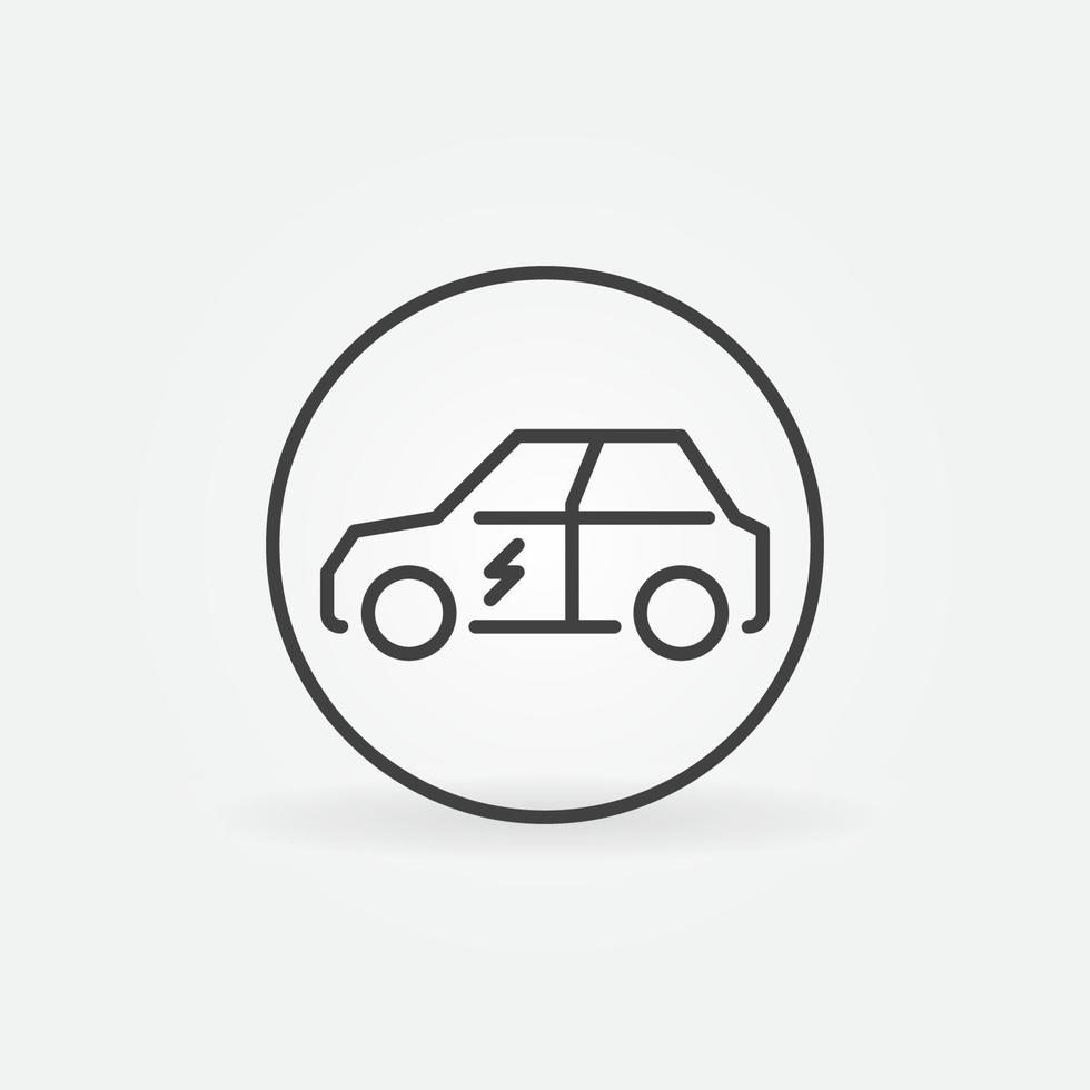 Electric Car vector concept round simple line icon