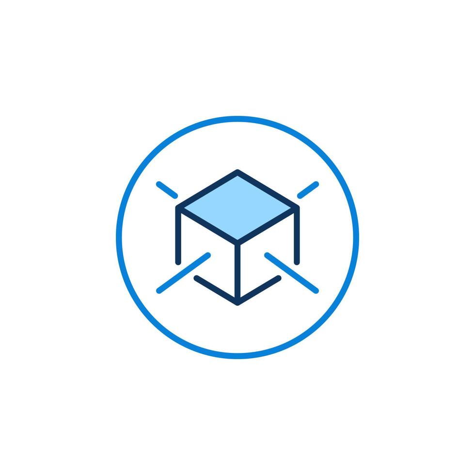 Circle with Blockchain vector blue minimal icon. Block chain round symbol