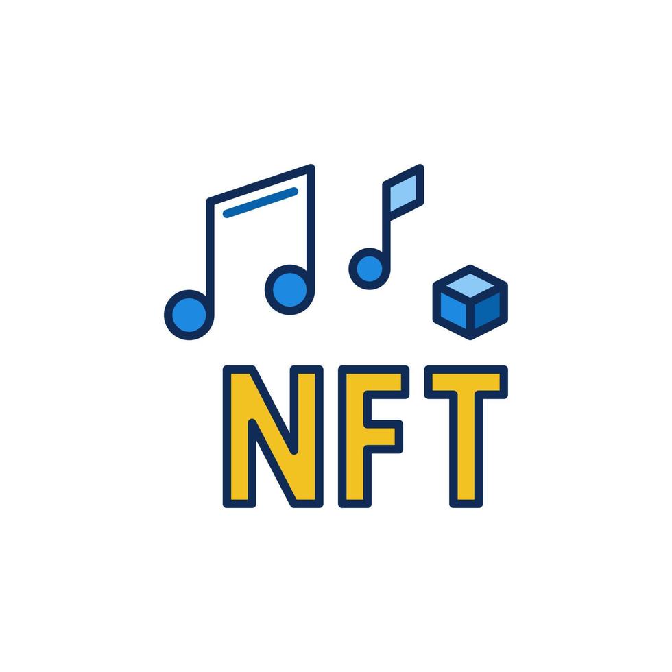 música nft vector icono moderno o símbolo de token de audio no fungible