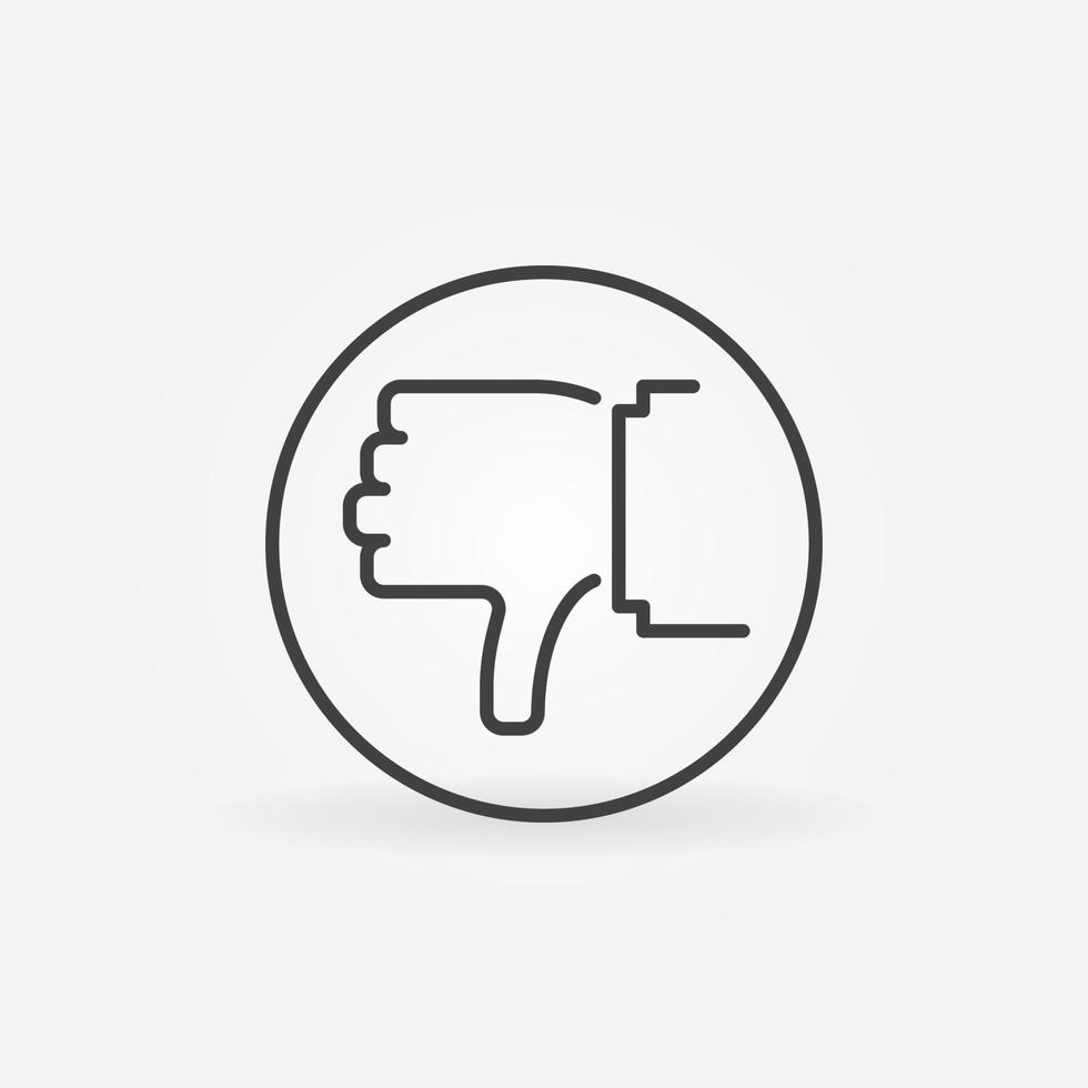 Dislike or Thumbs Down in Circle vector outline concept icon